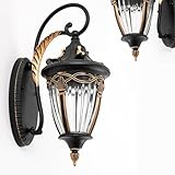 Außenlampe Wand Wandlampe Vintage, Außenleuchte Wand mit E27-Fassung, max. 60 Watt, 24-240 V, IP54 Außenwandleuchten Retro für Outdoor Terrasse u. Hof