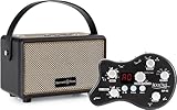 Rocktile GP-10 / BB-820BK Gitarren Amp Set - Kopfhörerverstärker mit 6 hochwertigen Amp-Models und weiteren Funktionen - Bluetooth® Lautsprecher mit Akku - 4' Fullrange Lautsprecher - Schwarz