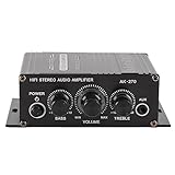 Stereo-Verstärker 12 V, Auto-Stereo-Audio-Verstärker, Auto-Audio-Subwoofer-Verstärker, Tragbarer Mini-Verstärker mit Klarer Klangqualität für Auto, Motorrad, Zuhause (AK270)