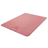 LPATEBCVU Picnic Blanket Picknickdecke, Strandmatte, sanddicht, wasserdicht, Campingdecke, tragbare Reisematte for draußen, drinnen, Familie, Strand, Grillen, Park, Gras(Red)