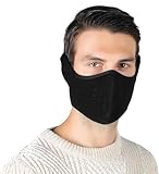 QHFlashbuy Winter Winddichte Maske,Unisex Warm Winter Kalt Beweis Maske Winddicht Ski Gesichtsmaske für Motorrad,Winddicht,Anti-Staub,Radfahren,Skifahren(Schwarz