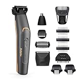 BaByliss MT987E Multi-Trimmer Graphite Precision 12-in-1, kabellos, Präzisionskopf, Körperkopf, Bartkopf, Nasen-/Ohrkopf, Rasierkopf