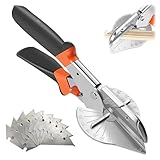 Tkxjry Gehrungsschere 45° - 135°,Winkelschere mit 10 Ersatzklingen, Gehrungsschere,Mehrwinkel-Gehrungsschere,Winkelschere präzise,Dichtungsschere mit,für präzisen Schnitt an Kunststoff Gummi Holz