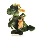 Steiff Raudi Drachenjunge - 17 cm - Kuscheltier für Kinder - Plüsch Drache stehend - weich & waschbar - grün / orange (015076)