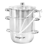 Mega-M Dampffalter GROSS 8 L - Edelstahl, universell, für jeden Herd GAZ INDUKTION