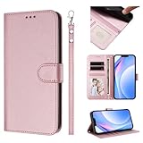 WOWUDI Handyhülle für Samsung Galaxy Note 8 Hülle,Flip Leder Geldbörse Hülle Mit Handykette,[3 Kartenfach][Magnetisch],Klapphülle Handytasche -Rosa