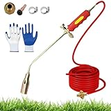 Propangasbrenner Unkrautbrenner-Set – robuster Flammenwerfer 1.900.000 BTU mit 30 mm Durchmesser und 1,2 m Gasleitung für den Außenbereich