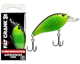 Wild Devil Baits Fat Crank Wobbler Hardbait Crankbait Kunstköder Raubfisch Köder Barsch Hecht Zander (UV Green Pumkin Chartreuse)