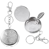 2 Stück Taschenaschenbecher, Mini Edelstahl Fahrzeug Zigaretten Aschenbecher mit Schlüsselanhänger, Mobiler Aschenbecher für Unterwegs, Outdoor & Reisen | Ultra-Kompakt, Leicht & Geruchssicher