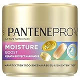 Pantene Pro-V Moisture Boost Keratin Protect Haarmaske 300ml Extrem Trockenes Haar. Nährt bis zu 8 Schichten Tief und Schließt Luftfeuchtigkeit Aus. Pro-V Formel und Active Nutri-Plex-Technologie