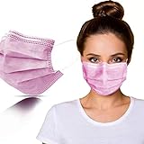 SYMTEX 100 Stück pinke Medizinisch Chirurgische Masken Type IIR Norm EN 14683 zertifizierte Rosa Mundschutzmasken OP Masken 3-lagig Mundschutz Gesichtsmaske Einwegmaske mund und nasenschutz