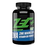 Zec+ Nutrition ZMA - 90 Kapseln, hochwertiger Komplex mit wertvollem Zink, Magnesium & Vitamin B6, Nahrungsergänzung Made in Germany