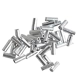 Ukbzxcmws 100-teiliges Aluminium-Crimphülsen-Set, einzelne Fässer, Crimphülse, Sortiment, Angelschnur-Rohrverbinder, Angelschnurverbinder, Angeldraht, Crimp