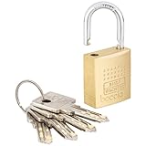 Burg-Wächter Vorhängeschloss Boccia 450 30 4 SB (5 mm Bügelstärke, Messing, Kneifschutz, 4 Schlüssel)