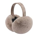 VUCDXOP Ohrenschützer Damen, Winter Ohrenwärmer Damen Abnehmbar Waschbar Plüsch Ohrenschützer Wärme Ohrschützer, Outdoor Ohrenmuscheln, Faltbare Ohrwärmer Earmuffs Ohrenschützer für Damen,Kakhi