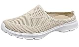 Sisttke Hausschuhe Damen Herren Clogs Slip On Pantoffeln Sommer Outdoor Atmungsaktiv Bequeme Gartenschuhe rutschfest Schlupfschuhe Sabots,Beige-HH,39 EU
