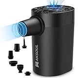 AKSOUL Elektrische Luftpumpe luftmatratze Portable Pumpe: Klein AA Batterie Electric Air Pump Elektrisch Mini Auto Elektropumpe Kompressor mit Licht für Pool Camping Matratze Luftbett