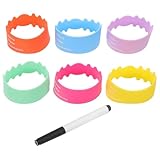 HAMPPLIES Wiederverwendbare Beschreibbare Silikon Babyflaschen-etiketten mit Stift Rutschfeste Hitzebeständige Flaschenschutz-hüllen für Kindertagesstätte und Kleinkindern Passend