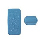 Kleine Wolke Calypso 2-teilig Badewanneneinlage Set mit Nackenkissen, blau, 72 x 36 cm