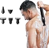 FERRISA Rasierer Herren Elektrisch, 5 in 1 Multifunktionale Rückenrasierer Herren, Bodygroom Herren Sets mit Faltbarem Griff, Type-C Rechargeable Körperrasierer Herren, Geschenk Mann