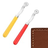 Pratvider Kopierrädchen für Schnittmuster, 2 professionelle Stichmarkierungs-Abstandshalter aus Leder für die Nadelspitze, Rotations-Perforationsschneider, Leder-Papierstoff-Nährad-Werkzeug