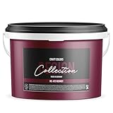 Craft Colors® 5L hochwertige Wandfarbe edelmatt, Kreidefarbe made in Germany, DESIGN Collection No. 492 Weinrot