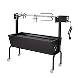 DEMA Spanferkelgrill Normandie – Lammgrill, BBQ Grill, Grillwagen, Spießgrill – 85 cm, mit Motor, robust, langlebig – für Spanferkel, Lamm, Outdoor