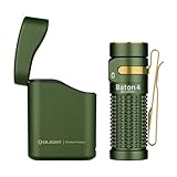 OLIGHT Baton 4 kit Mini LED Taschenlampe Wiederaufladbare mit dimmbarem Ladecase, Handlampe bis zu 190 Tage Laufzeit, 1300Lm 170m Leuchtweite superhell klein Flashlight für Alltag, IPX8 OD Grün