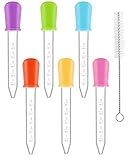 5ml Plastik Liquid Dropper Tropfer groß, Transparente Pipette aus Silikon Kunststoff-Pipetten, Riesen Tropfpipette für Süßigkeitenformen, Gummiförmchen und Bastelarbeiten Kunst Flüssig Plant