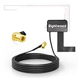 Eightwood Aktive DAB Antenne DAB+ Autoantenne SMB Adapter DAB Digitales Autoradio Antenne Glashalterung mit 3 m Verlängerungs Kabel Kompatibel für DAB Radio Pioneer Clarion Alpine MEHRWEG