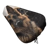 Sitzender Hunde-Fahrradsitzbezug, weich gepolstert, extra breites Fahrradsitzkissen für Damen und Herren, Komfort, Ersatz-Fahrradsitzkissen mit Kordelzug, passend für Straße, Berg, Training, Spin