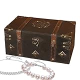 Vintage-Schmuckschatulle, Antik-Aufbewahrungsbox aus Holz mit Schloss, dekorative Box für Schmuck, Andenken, Vintage-Holztruhe, Heimdekoration