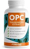 OPC Traubenkernextrakt - 240 OPC Kapseln mit 75% reinem O.P.C. je Kapsel - laborgeprüft (HPLC-Methode) mit Zertifikat: Echte 75% O.P.C.-Gehalt - 500 mg Traubenkernextrakt je Kapsel - 100% vegan