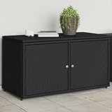 Home Garden,Garden Storage Cabinet Black 110x55x60.5cm Poly Rattan