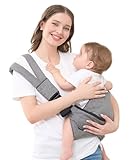 GAGAKU Kindertrage Seitlich Babytragetuch Trage Baby mit Rutschfestem Hüftsitz Tragetuch Kleinkind Hüfttrage Kleinkindtrage Ergonomischer Tragehilfe Babytrage ab 6 monate (10-45lbs) - Grau