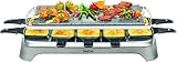 Tefal Pierrade Raclette, 1350 Watt, Grill-Platte aus Stein + 10 antihaftbeschichtete Pfännchen, inkl. Schaber, abnehmbares Kabel, grau, PR457B