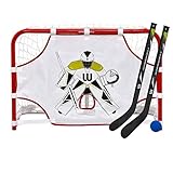 Winnwell Mini Hockey-Set 31' - Metalltor mit Netz, 2 Schläger, 1 Ball, 1 Torwand, Mehrfarbig