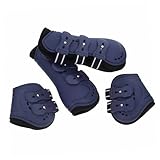 BESTonZON 4 Stück Pferdebeinstiefel Pferdeleggings Beinschützer Für Pferde Stützgamaschen Für Pferde Pferdefußabdeckung Reitstiefel Für Pferde Pferdetransportstiefel Pu