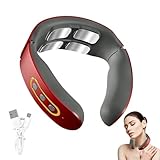 Neurotex Nacken, 11-in-1 Nackenlösung,EMS Elektrische Nackenmassagegerät mit Wärme, Elektrische Lmpulse Gegen Schmerzen & Verspannungen,6 Modi, 9 Intensitätsstufen,Für Büro Hause (Rot)