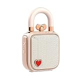 divoom Love-Lock Bluetooth Lautsprecher, Klein Tragbarer Musikbox, Wireless Stereo Pairing Retro Soundbox, Cute Desktop Deko, for Mädchen，Rosa