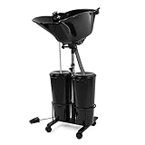 kreativ-design24 Mobile Waschstation für Friseure | Mobiles Friseur Waschbecken | Kein Wasseranschluss nötig | 50x50x93 cm | Acryl | Freistehend | Modern | Schwarz