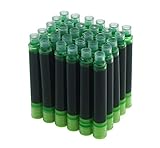 Hongdian Füllfederhalter Tintenpatronen Hellgrün Farbe, 30 Stück Tinte Nachfüllpatronen, 3,4 mm Bohrung Durchmesser