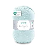 Gründl Wolle Big Mamma uni - XXL Wolle zum Stricken - Strickgarn - Weich und hautfreundlich - 100 % Polyacryl - 1 Knäuel 400 g / 1040 m - Nadelstärke 3,5- 4,5 - mint