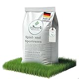 10 kg Rasensamen Sport und Spiel | schnellkeimend |reicht für 400m² Rasen | robust|tiefgrün | ideal für Neuansaat, Nachsaat, Rasensaat Grassamen | trockenresistent | dürreresistent - Made in Germany