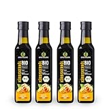 Kräuterland Bio Kürbiskernöl 1L - 4x 250ml Original steirisches Kürbisöl aus gerösteten Kürbiskernen - 100% rein, kaltgepresst, vegan - Premium Qualität aus der Steiermark