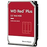 WD Red Plus interne Festplatte NAS 6 TB (3,5 Zoll, Workload-Rate 180 TB/Jahr, 5.400 U/min, 256 MB Cache, 180 MB/s Übertragungsrate, NASware-Firmware für Kompatibilität, 8 Bays) Rot