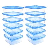 vicihoho 10 Stück 0,6 Liter Frischhaltedose Mealprep Set BPA-freie Lebensmittelbehälter Vorratsdosen Gefrierdosen Essensbox Lunchbox für Geschirrspüler, Mikrowelle und Kühlschränke Kunststoff (PP)