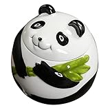 Alipis Panda- teeaufbewahrungsboxen kaffeedose keramik Panda Tee Aufbewahrung Tee Aufbewahrungsdose Haushaltskanister Kaffeebehälter Speicherversorgung Teehalter mit Deckel Black