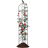 Kletterpflanzenständer Für Im Freien - Metall Gartenbelisk Von 1,75 Meter,Einstellbare Unterstützung Für Kletterpflanzen Trauben Gurke Clematis Im Garten Terrasse Einfahrt