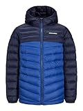 JACK&JONES Jungen JCONEW Pocket Puffer JNR Steppjacke, Mazarine Blue/Detail:Navy Blazer Blocking, 140